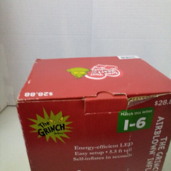 Gemmy The Grinch Airblown Inflatable 5.5 Ft Holding Wreath Christmas - Picture 9 of 11